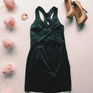Strappy Black Leather Dress